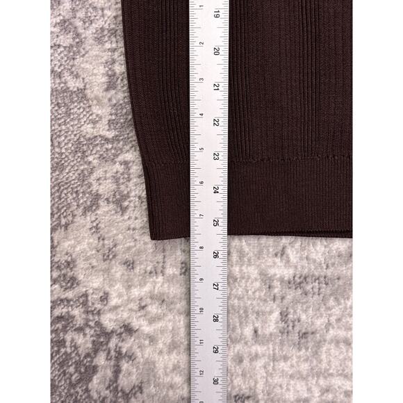 Boss Hugo Boss Sweater Large Mens Brown Silk Blend Knit Slim Fit Turtleneck - Picture 6 of 9